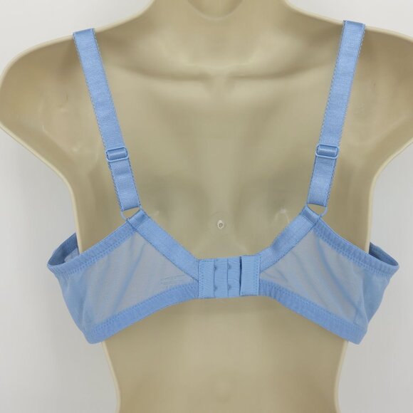 Parfait 38D Blue Floral Flower Lace Underwire Bra Bow Unlined Wide Strap NEW - Picture 5 of 14